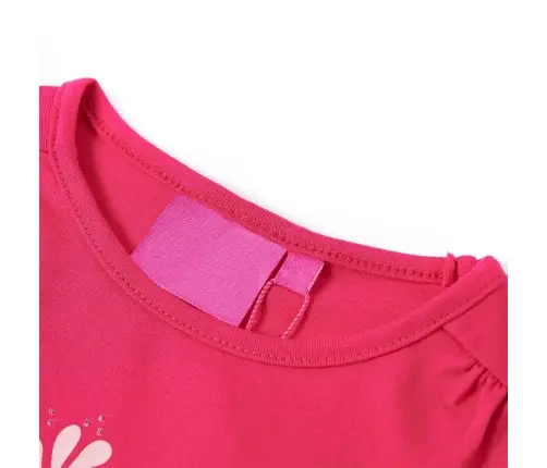 Vaikiški Marškinėliai Ilgomis Rankovėmis, Ryškiai Rožiniai, 128 Dydžio