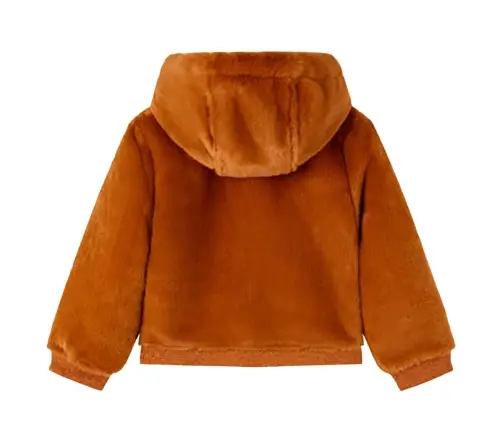 Bērnu Jaka Ar Kapuci, Mākslīgā Kažokāda, Konjaka Krāsa, 104