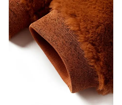 Laste Kapuutsiga Jakk, Kunstkarusnahk, Konjakipruun, 116