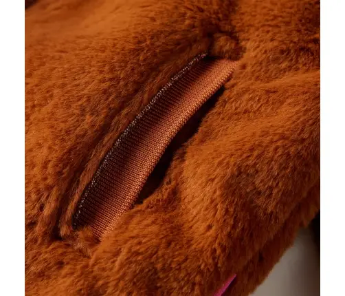 Bērnu Jaka Ar Kapuci, Mākslīgā Kažokāda, Konjaka Krāsa, 128