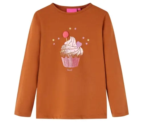 Bērnu Krekls Ar Garām Piedurknēm, Oranži Brūns, 104