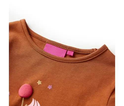 Bērnu Krekls Ar Garām Piedurknēm, Oranži Brūns, 104