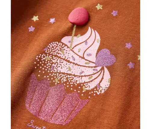 Bērnu Krekls Ar Garām Piedurknēm, Oranži Brūns, 104