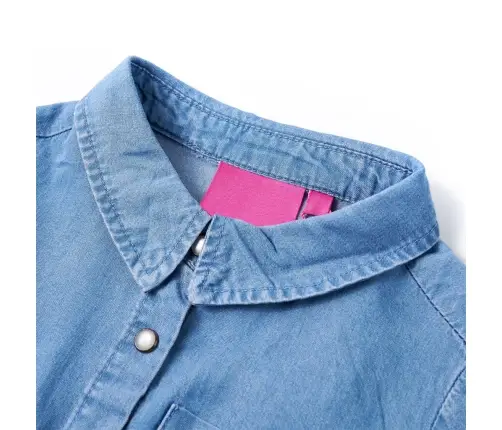 Bērnu Kleita Ar Garām Piedurknēm, Tumši Zila, Džinsa Zila, 140