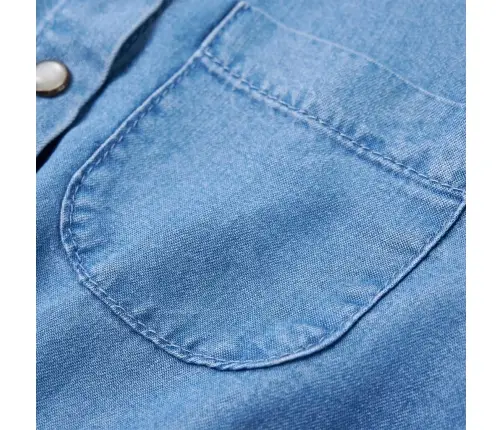 Bērnu Kleita Ar Garām Piedurknēm, Tumši Zila, Džinsa Zila, 140