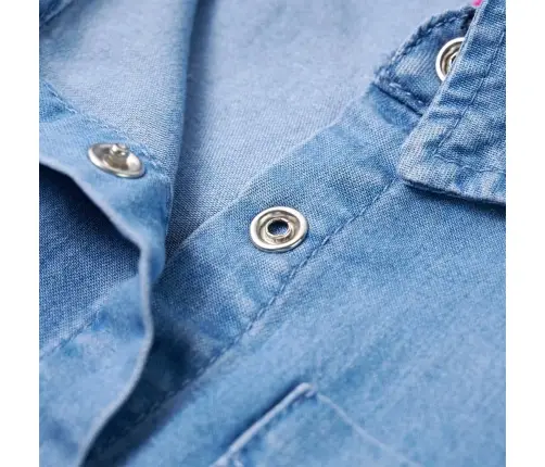 Bērnu Kleita Ar Garām Piedurknēm, Tumši Zila, Džinsa Zila, 140