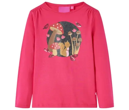 Vaikiški Marškinėliai Ilgomis Rankovėmis, Ryškiai Rožiniai, 104 Dydžio