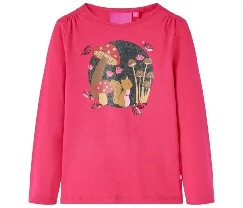 Bērnu Krekls Ar Garām Piedurknēm, Koši Rozā, 140