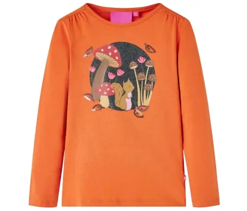 Bērnu Krekls Ar Garām Piedurknēm, Koši Oranžs, 128