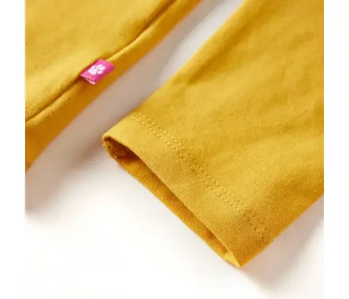 Vaikiški Marškinėliai Ilgomis Rankovėmis, Geltonai Rudi, 92 Dydžio