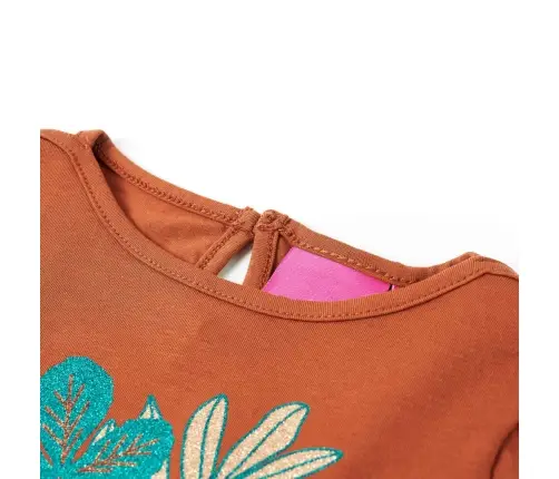 Bērnu Krekls Ar Garām Piedurknēm, Oranži Brūns, 140