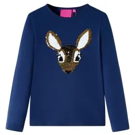 Bērnu Krekls Ar Garām Piedurknēm, Tumši Zils, 116