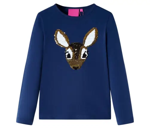 Bērnu Krekls Ar Garām Piedurknēm, Tumši Zils, 116