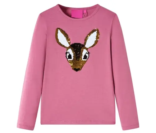 Vaikiški Marškinėliai Ilgomis Rankovėmis, Avietinės Spalvos, 116