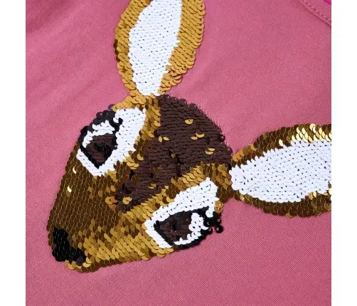 Vaikiški Marškinėliai Ilgomis Rankovėmis, Avietinės Spalvos, 116