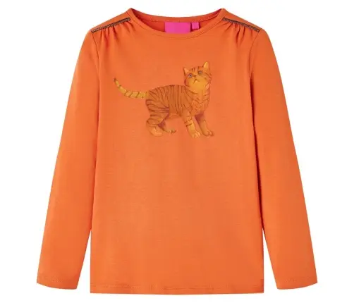 Vaikiški Marškinėliai Ilgomis Rankovėmis, Oranžiniai, 140 Dydžio