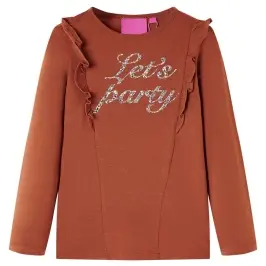 Bērnu Krekls Ar Garām Piedurknēm, Oranži Brūns, 140