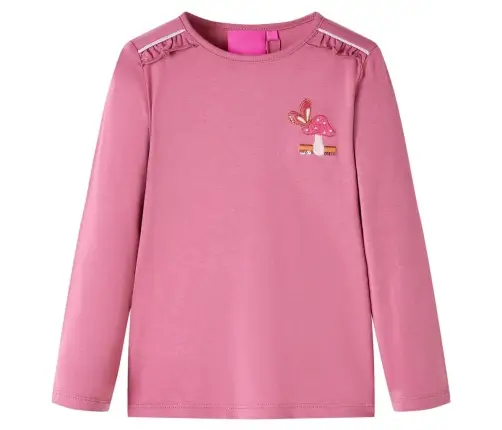 Vaikiški Marškinėliai Ilgomis Rankovėmis, Avietinės Spalvos, 104