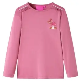 Bērnu Krekls Ar Garām Piedurknēm, Aveņu Krāsa, 128