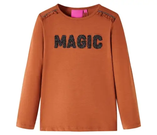 Bērnu Krekls Ar Garām Piedurknēm, Oranži Brūns, 104