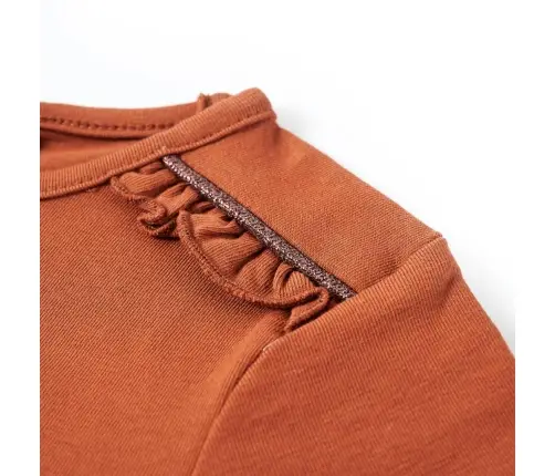 Bērnu Krekls Ar Garām Piedurknēm, Oranži Brūns, 104