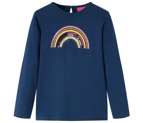 Vaikiški Marškinėliai Ilgomis Rankovėmis, Tamsiai Mėlyni, 128 Dydžio