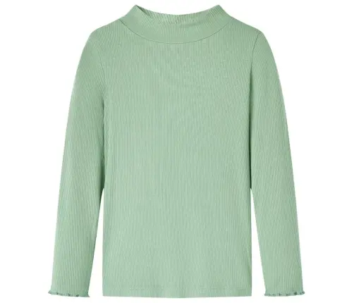 Pikkade Varrukatega Lastesärk, Poolkõrge Kaelusega, Mündiroheline, 128