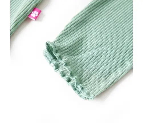 Pikkade Varrukatega Lastesärk, Poolkõrge Kaelusega, Mündiroheline, 128