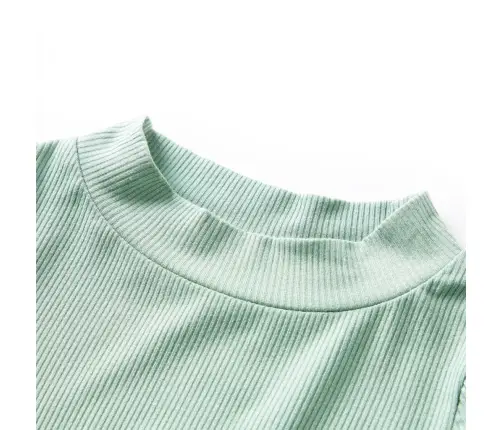 Pikkade Varrukatega Lastesärk, Poolkõrge Kaelusega, Mündiroheline, 140