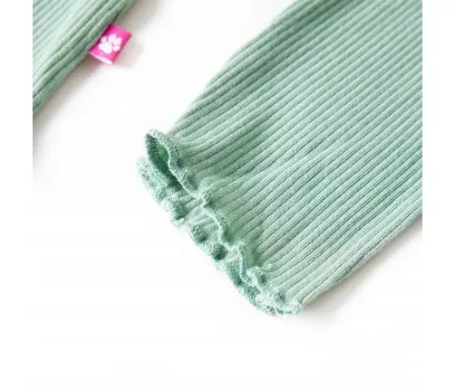 Pikkade Varrukatega Lastesärk, Poolkõrge Kaelusega, Mündiroheline, 140