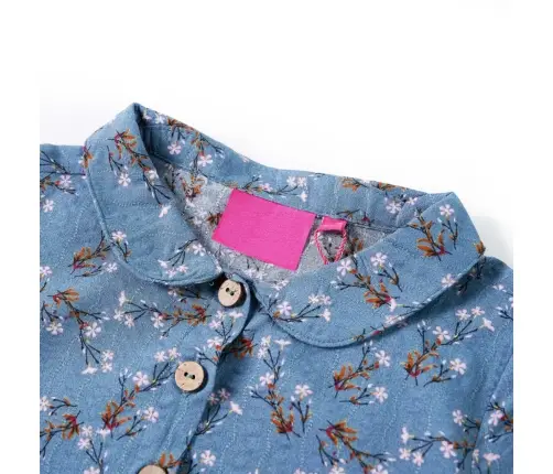 Bērnu Kleita Ar Garām Piedurknēm, Benzīna Zila, 128