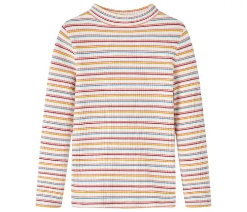 Pikkade Varrukatega Laste Särk, Poolkõrge Kaelusega, Helepruun, 116