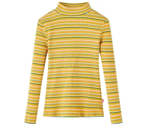 Pikkade Varrukatega Laste Särk, Poolkõrge Kaelusega, Ooker, 140