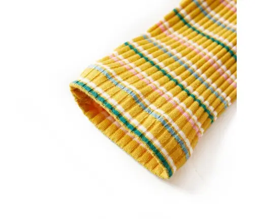 Pikkade Varrukatega Laste Särk, Poolkõrge Kaelusega, Ooker, 140