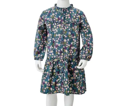 Pikkade Varrukatega Laste Kleit, Tumesinine, 104