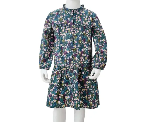 Pikkade Varrukatega Laste Kleit, Tumesinine, 128