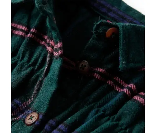 Bērnu Kleita Ar Garām Piedurknēm Un Volāniem, Tumši Zaļa, 104