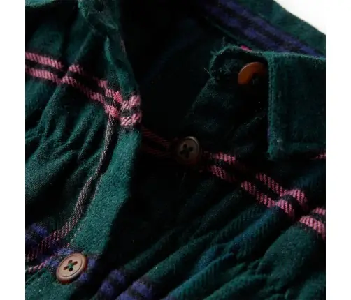 Bērnu Kleita Ar Garām Piedurknēm Un Volāniem, Tumši Zaļa, 140