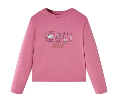 Vaikiški Marškinėliai Ilgomis Rankovėmis, Avietinės Spalvos, 116