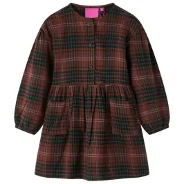 Vaikiška Suknelė Ilgomis Rankovėmis, Smėlio Spalvos, 92 Dydžio