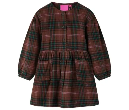 Vaikiška Suknelė Ilgomis Rankovėmis, Smėlio Spalvos, 116 Dydžio