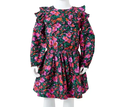 Pikkade Varrukatega Laste Kleit, Erkroosa, 104