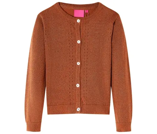 Laste Kardigan, Kootud, Konjakipruun, 104