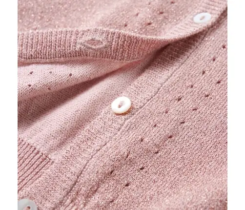 Vaikiškas Kardiganas, Šviesiai Rožinės Spalvos, Megztas, 116 Dydžio