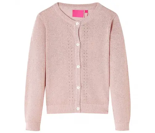 Vaikiškas Kardiganas, Šviesiai Rožinės Spalvos, Megztas, 128 Dydžio