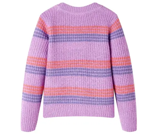 Bērnu Džemperis, Svītrains, Adīts, Lillā Un Rozā, 92