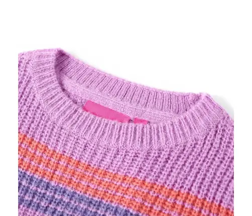 Bērnu Džemperis, Svītrains, Adīts, Lillā Un Rozā, 92