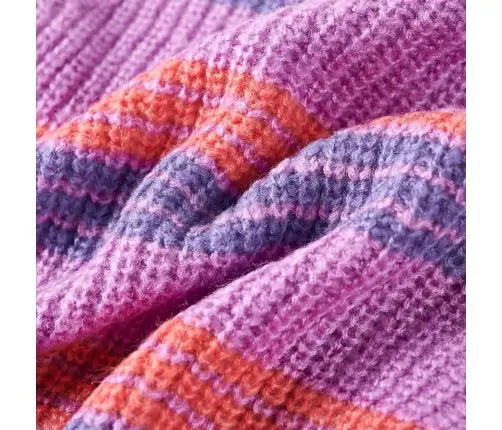 Bērnu Džemperis, Svītrains, Adīts, Lillā Un Rozā, 116