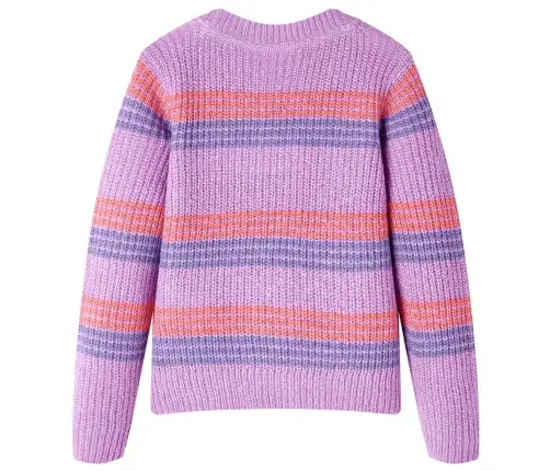 Vaikiškas Megztinis, Alyvinis/Rožinis, Megztas, Dryžuotas, 128 Dydžio