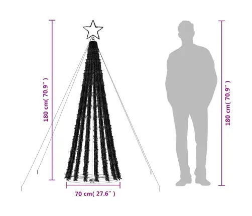 Led Jõulupuu, 275 Ledi, Värviline, 180 Cm